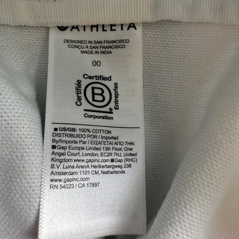 Athleta Ombre Tote Bag Teal Blue‎ White Canvas Beach Travel Everyday Carryall